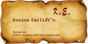 Kosina Emilián névjegykártya
